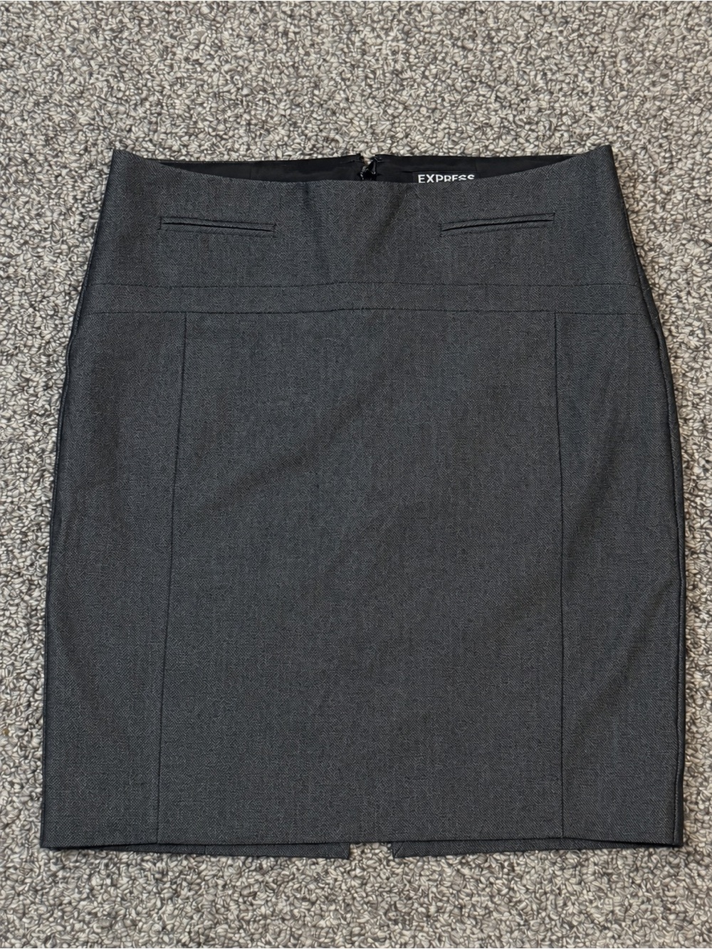 Express Charcoal Gray Tailored Pencil Skirt - Picture 3 of 7